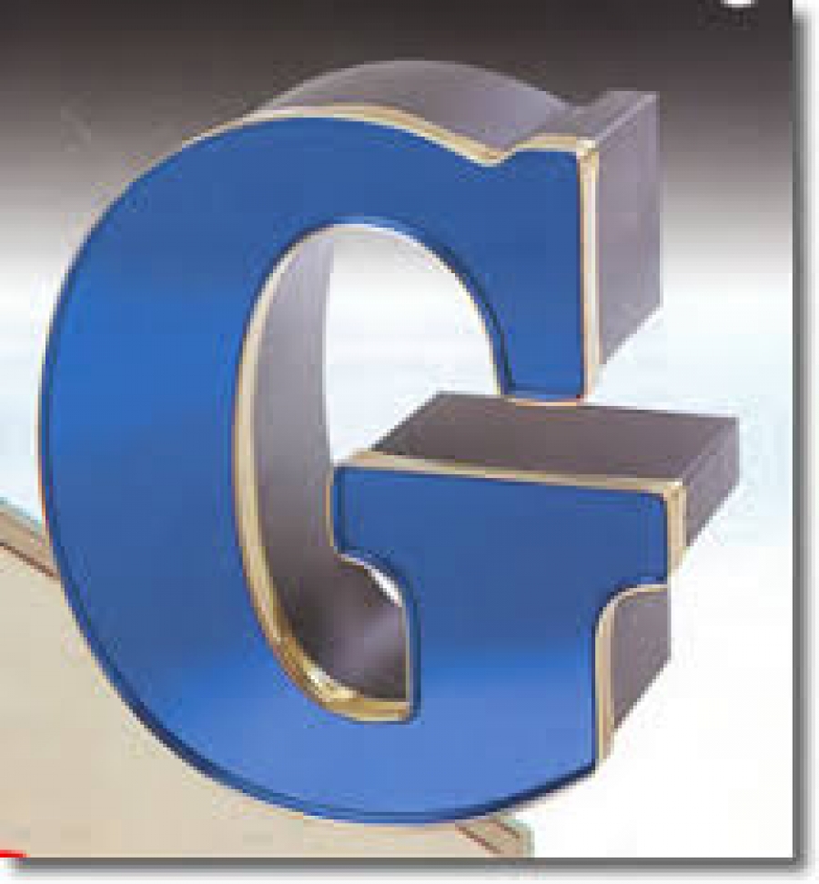 Channel letters - blue and silver finish