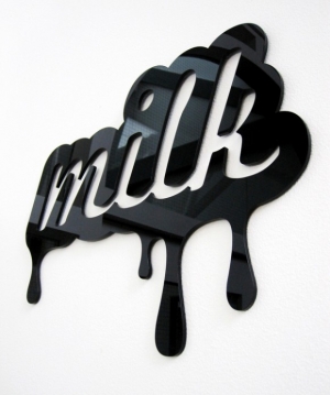 Laser Cut Products - Black Acrylic Milk Sign