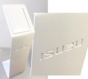 Logo Cut out on Brochure Stand